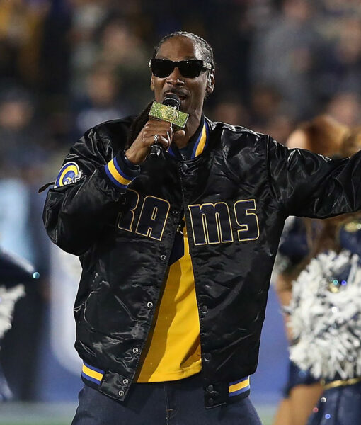 Los Angeles Rams Snoop Dogg Black Satin Jacket