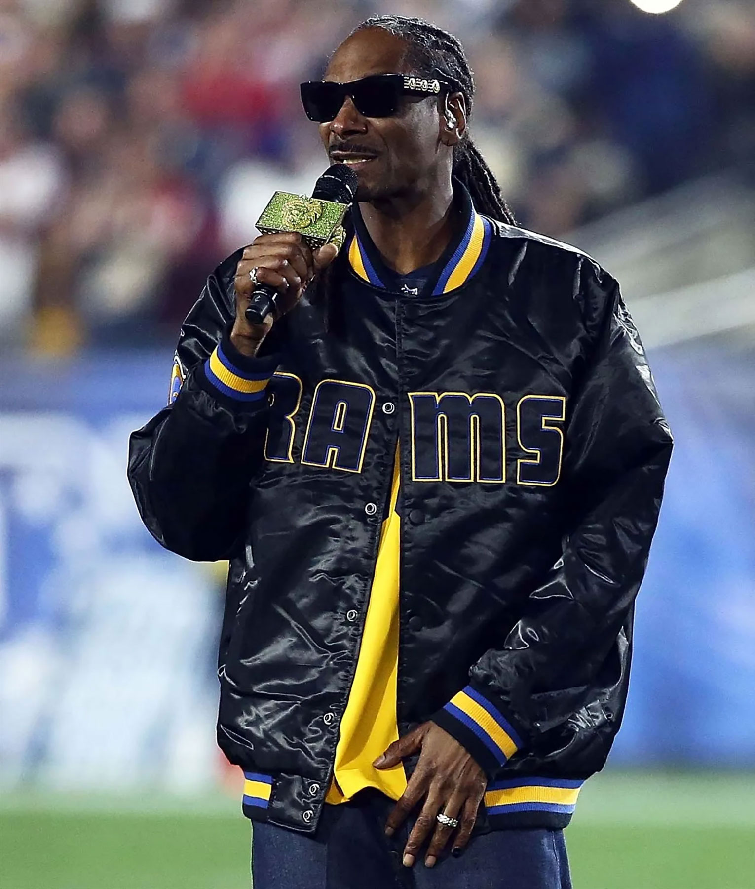 Los Angeles Rams Snoop Dogg Satin Bomber Jacket