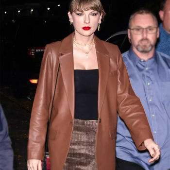 Taylor Swift 1989 Brown Leather Blazer-1