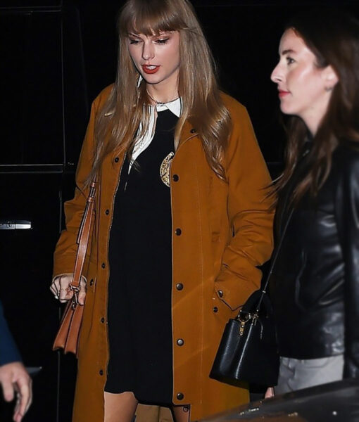 Taylor Swift 1989 Brown Leather Coat-4