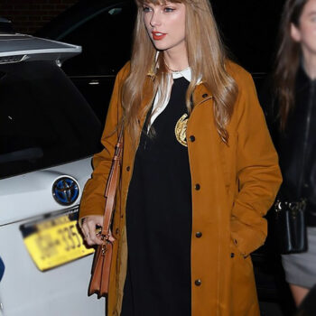 Taylor Swift 1989 Brown Leather Coat-1