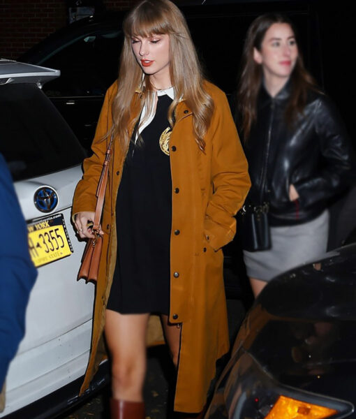 Taylor Swift 1989 Brown Leather Coat-3