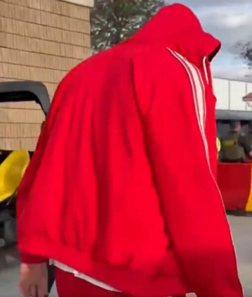 Travis Kelce Red Hooded Jacket-1