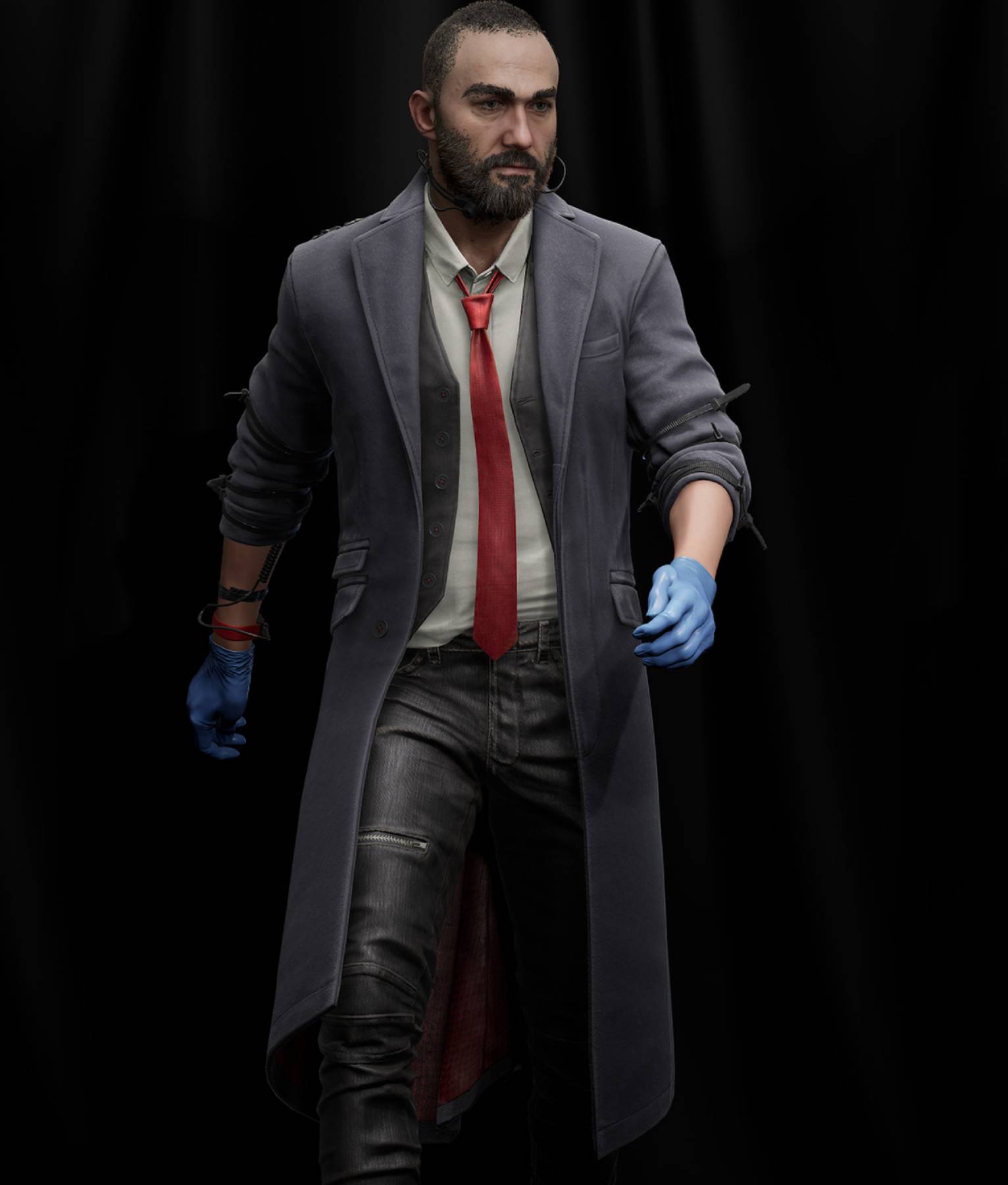 Wolf Payday 3 Grey Trench Coat (2)