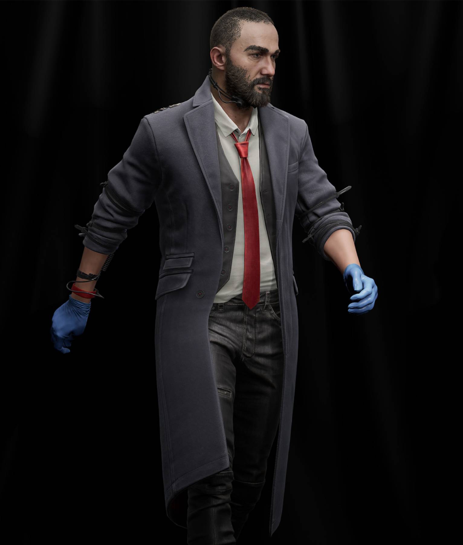 Wolf Payday 3 Grey Trench Coat (3)