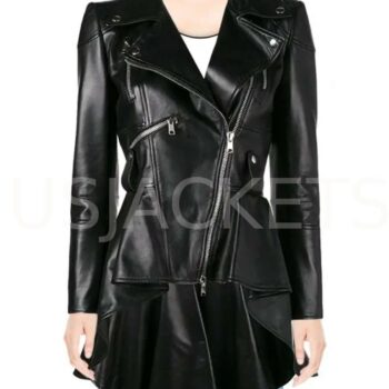 Womens Black Leather Jacket-1