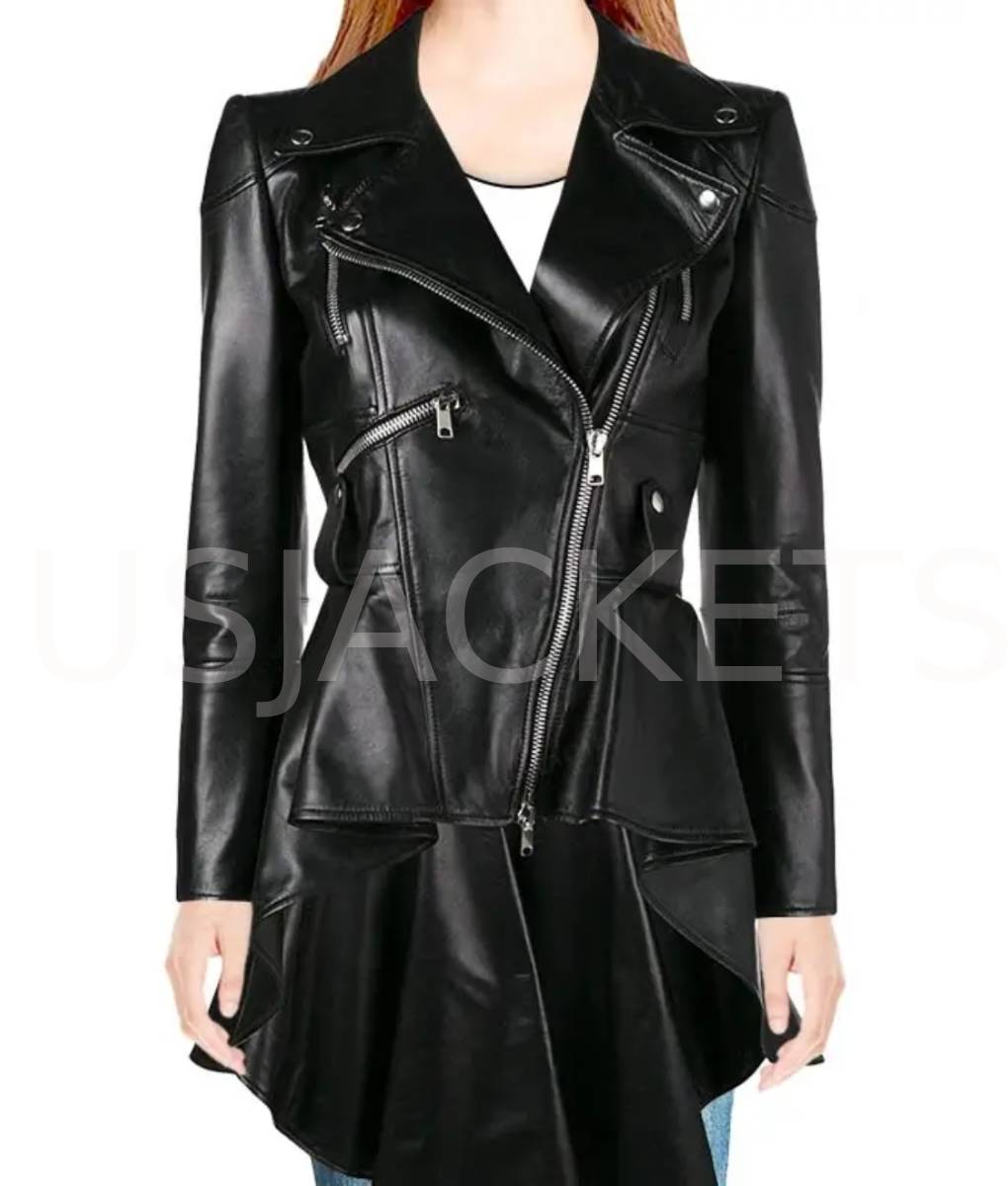 Womens Black Leather Jacket-1
