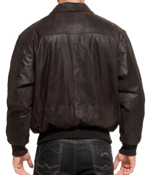 Mens Brown Leather Flight Jacket-2