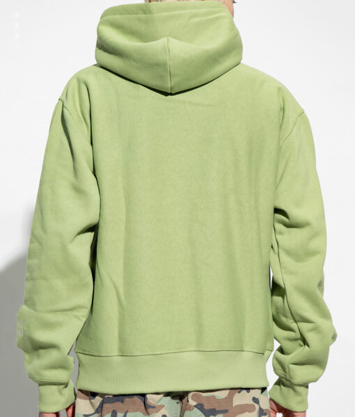 Applique Moss Green Pullover Hoodie-3