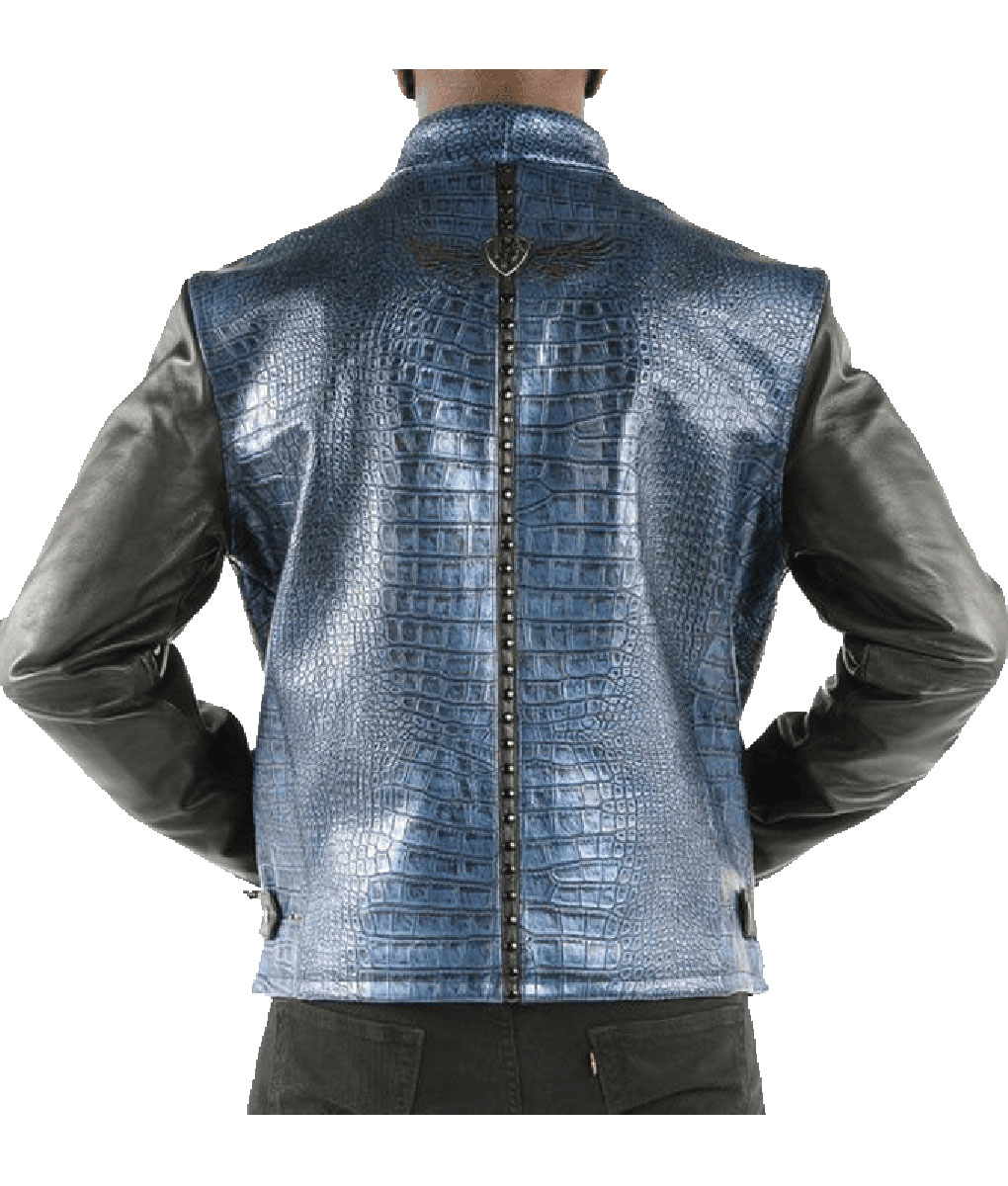 Blue Leather Crocodile Jacket (2)
