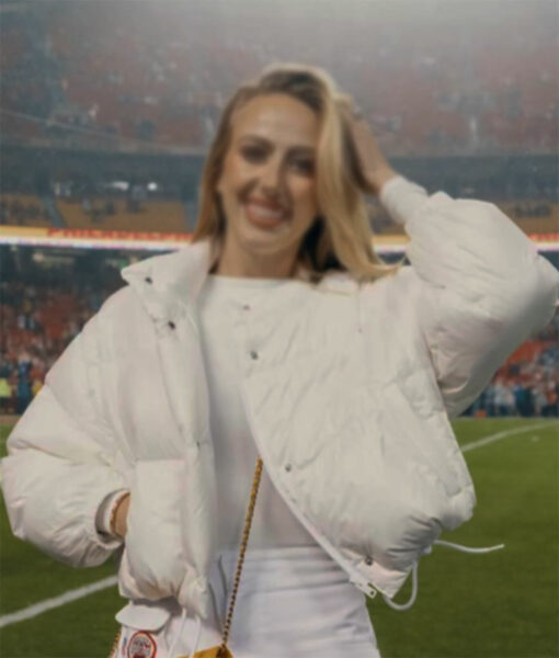 Taylor Swift's BFF Brittany Mahomes White Puffer Jacket