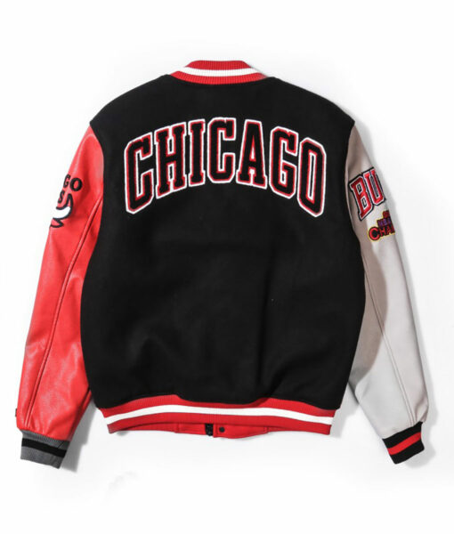 Chicago Bulls Red & Black Varsity Jacket-1