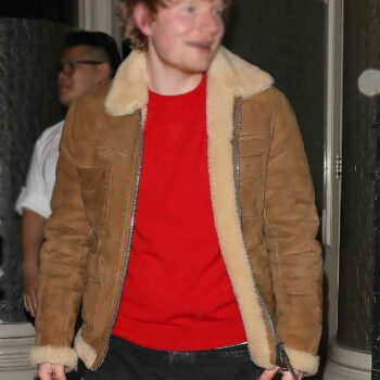 Ed Sheeran Brown Leather Shearling Jacket