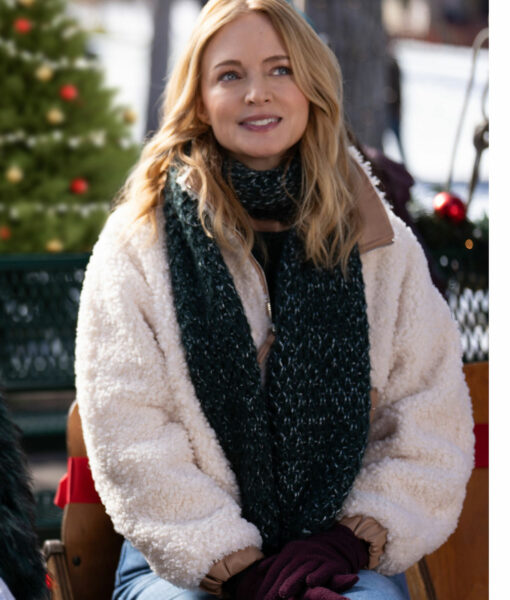 Heather Graham Best Christmas Ever (Charlotte Sanders) White Sherpa Jacket