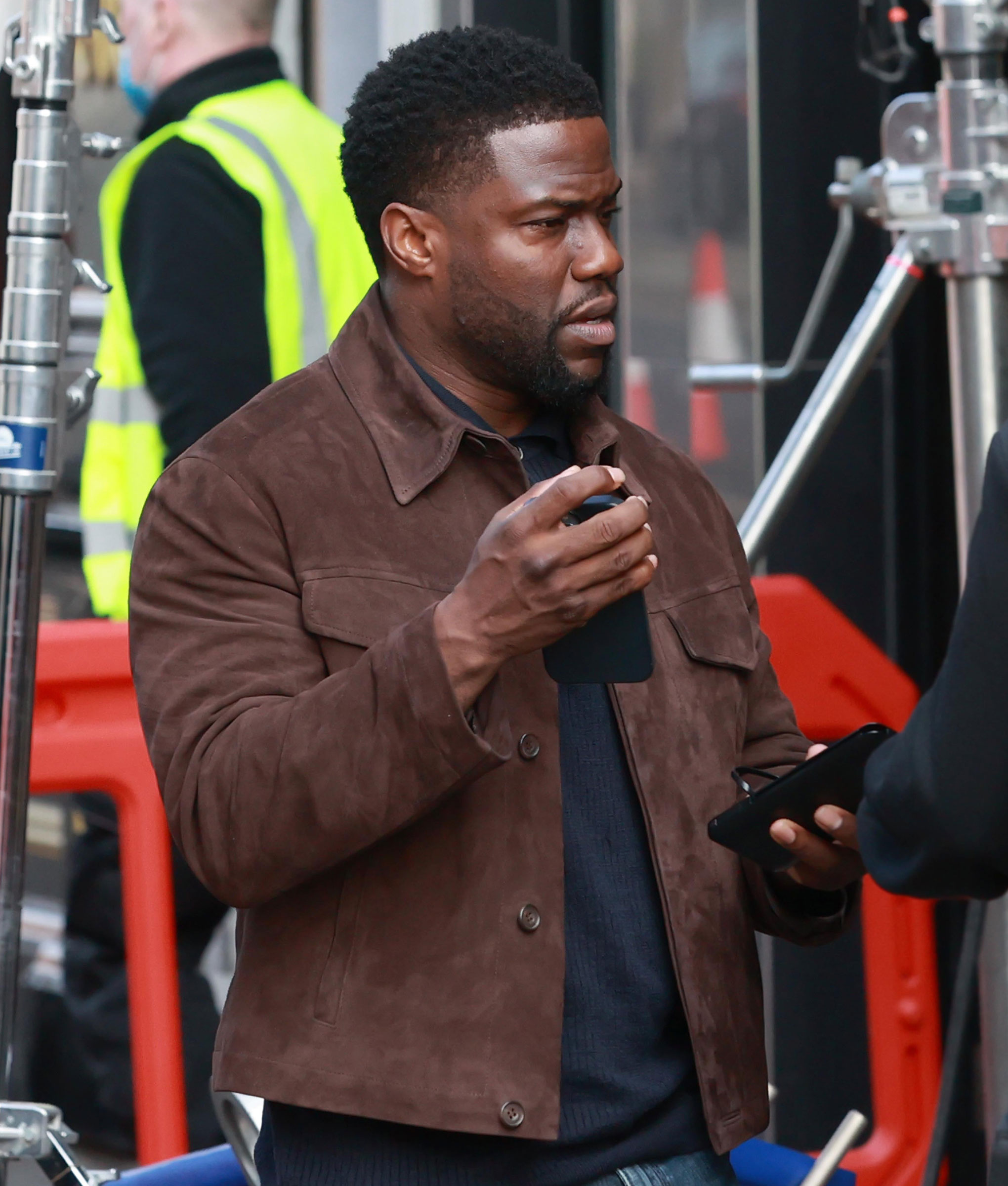 Kevin Hart Lift Suede Leather Brown Jacket (1)