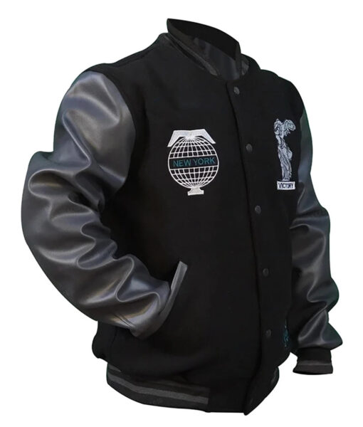 Lebron James 925 Black Varsity Jacket-4