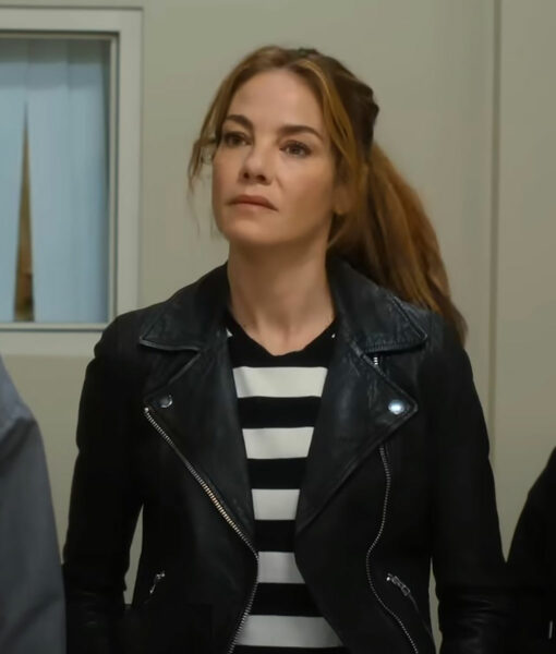 Maggie Hart The Family Plan (Michelle Monaghan) Black Leather Jacket