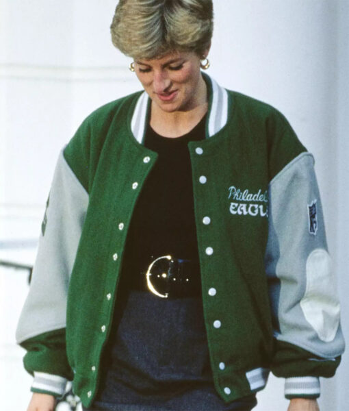 Princess Diana Philadelphia Eagles Green Varsity Jacket