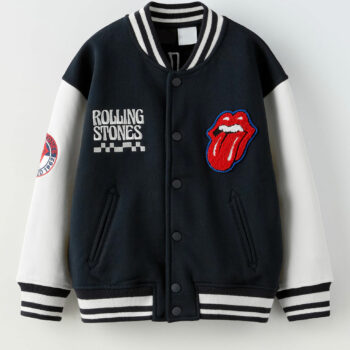 Rolling Stones Black and White Varsity Jacket-1