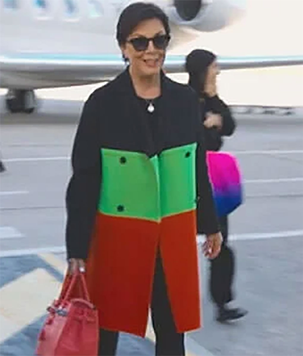 Self The Kardashians Kris Jenner Colorblock Trench Coat