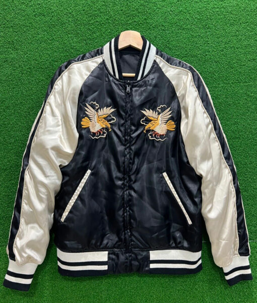 Sukajan Souvenir Black Varsity Jacket-1