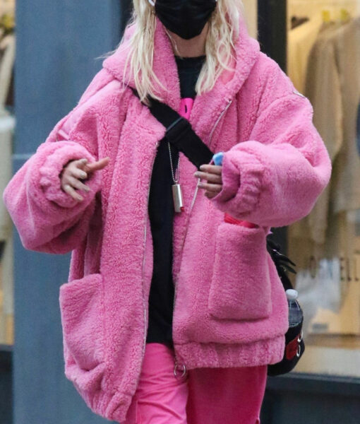Taylor Momsen Pink Hooded Jacket