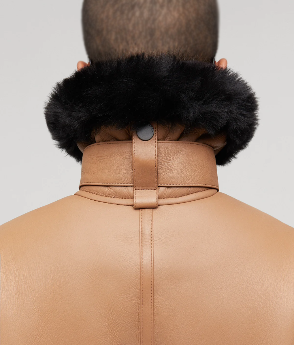 Women’s Aviator Fur Leather Jacket (6)