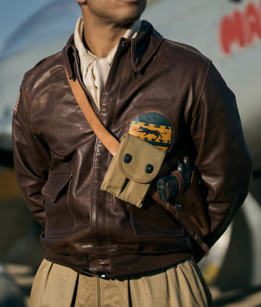 Alexander Jefferson Masters of the Air (Branden Cook) Brown Leather Jacket