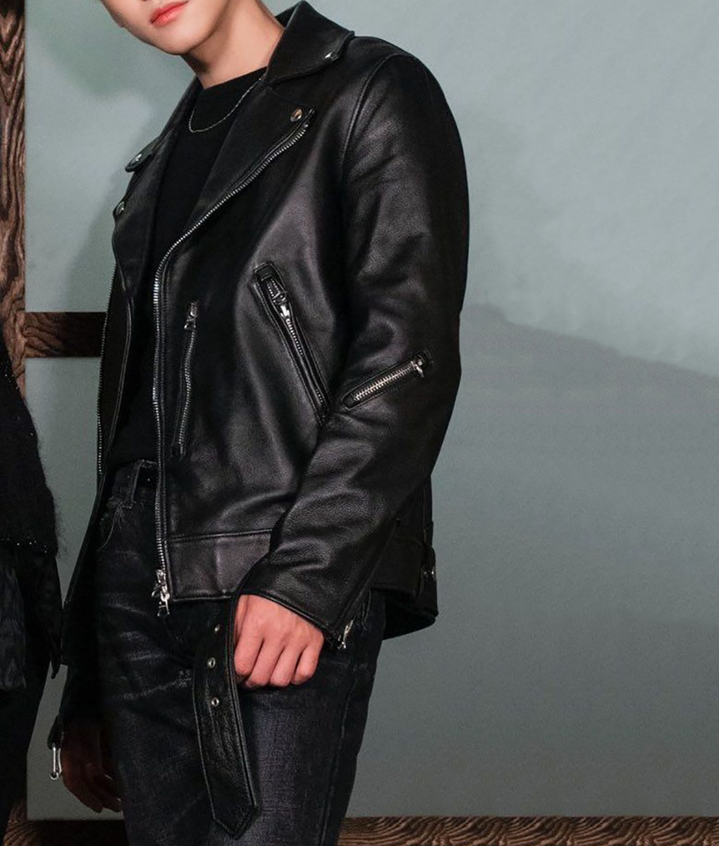 BTS Jimin Black Leather Jacket (2)