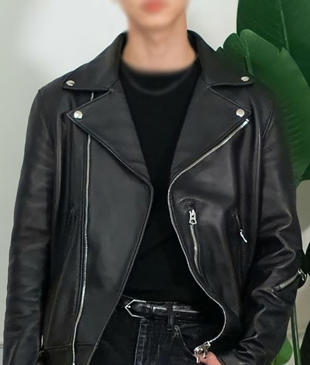 BTS Jimin Black Leather Jacket (3)
