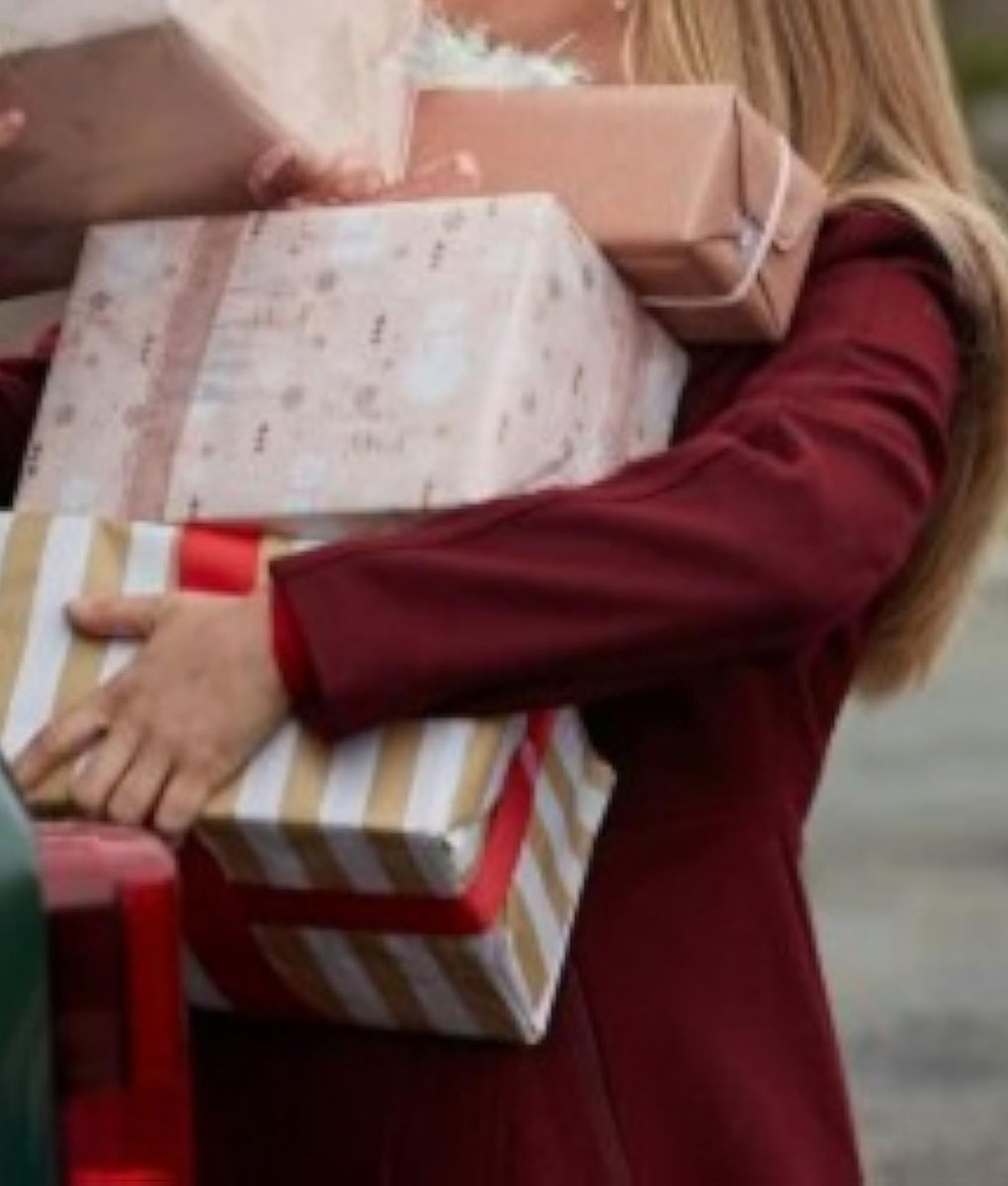 Cindy Busby Everything Christmas Red Trench Coat (2)