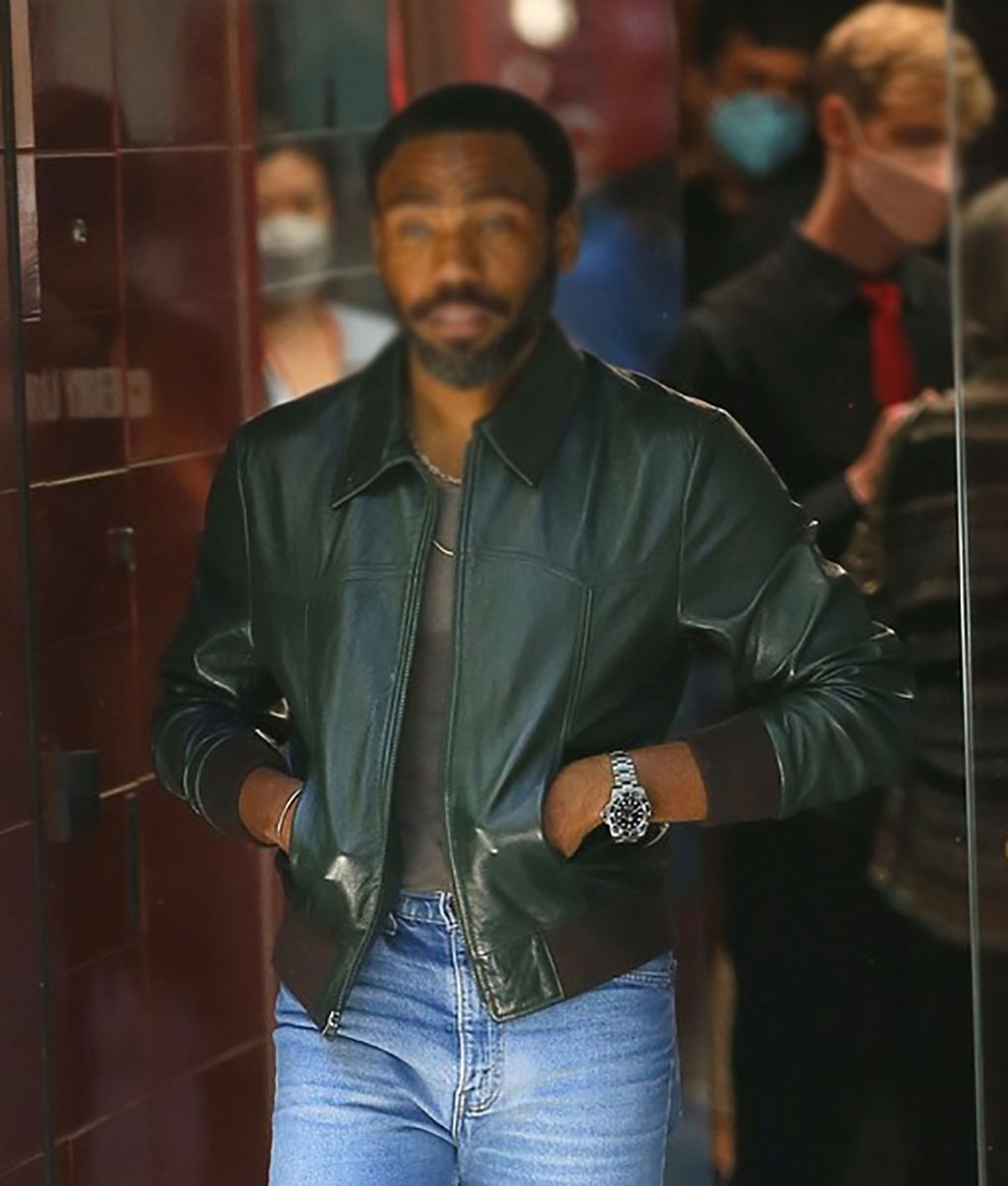Donald Glover Green Leather Jacket (1)