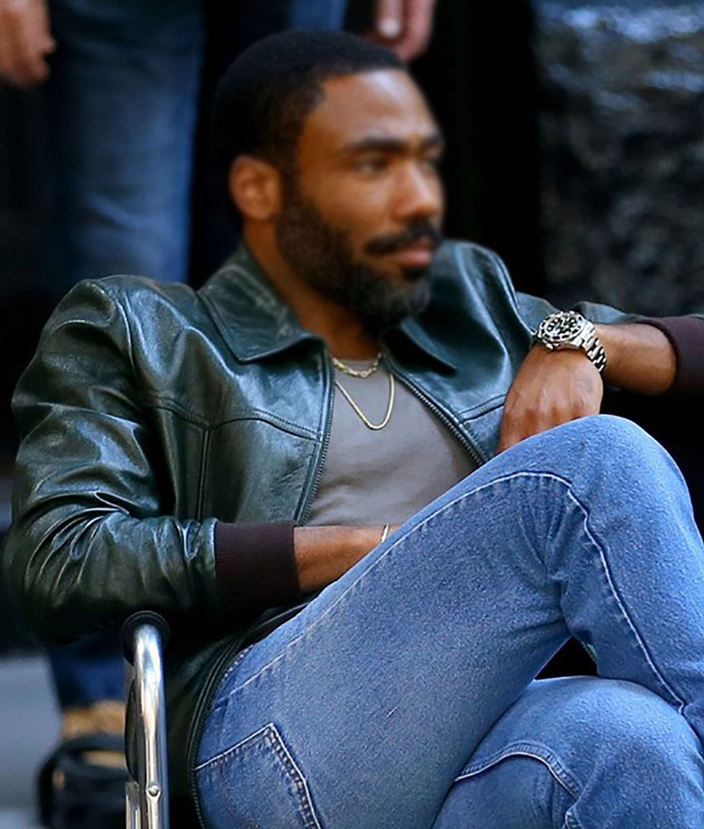 Donald Glover Green Leather Jacket (2)