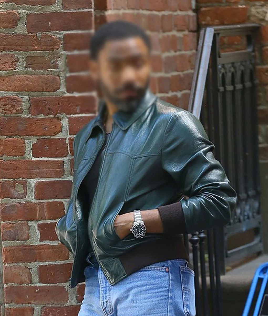 Donald Glover Green Leather Jacket (3)