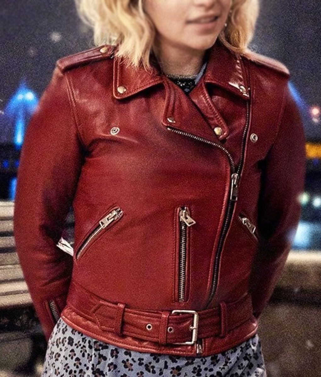 Emilia Clarke Last Christmas (Kate) Leather Biker Jacket