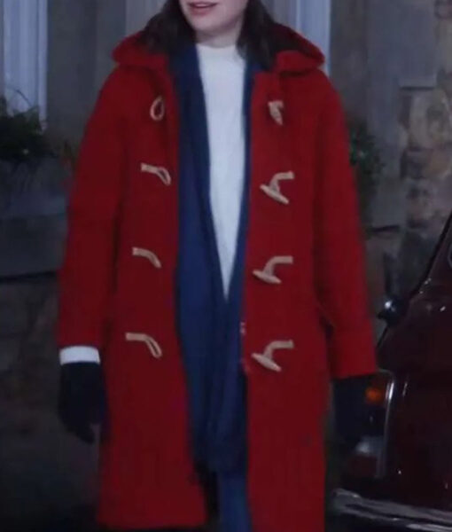 Emma McKenzie Christmas In Scotland (Jill Winternitz) Red Trench Coat