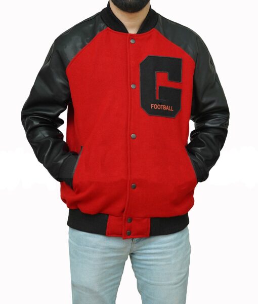 Georgia Red Black Varsity Jacket-3