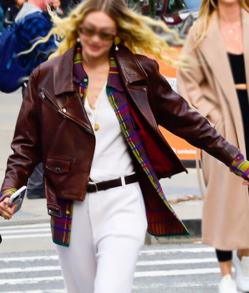 Gigi Hadid NYC Leather Biker Jacket