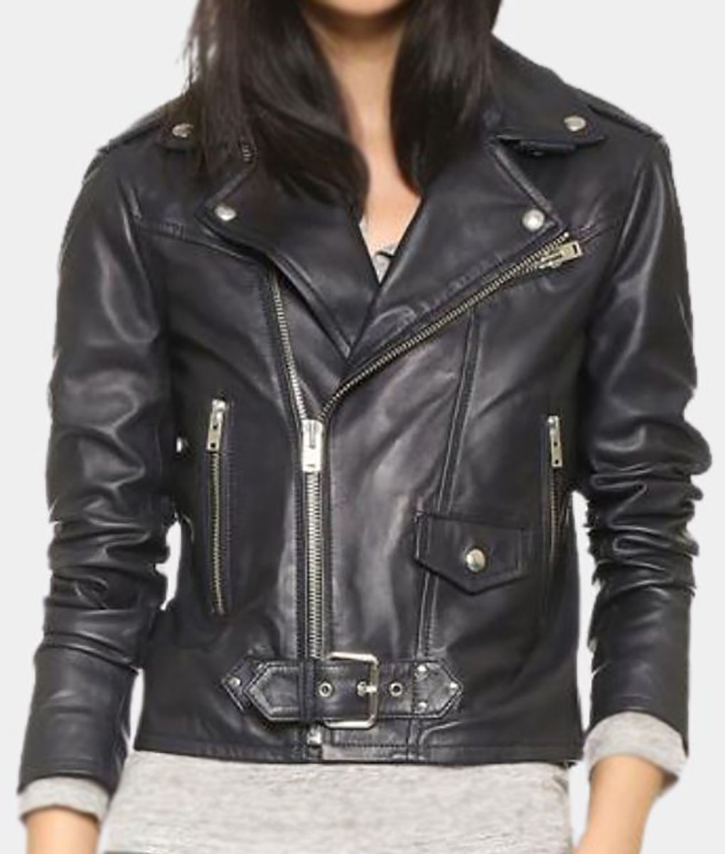 Good Vibes Only Black Leather Biker Jacket (3)