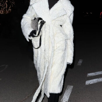 Catch Steakhouse Kendall Jenner White Fur Coat-3