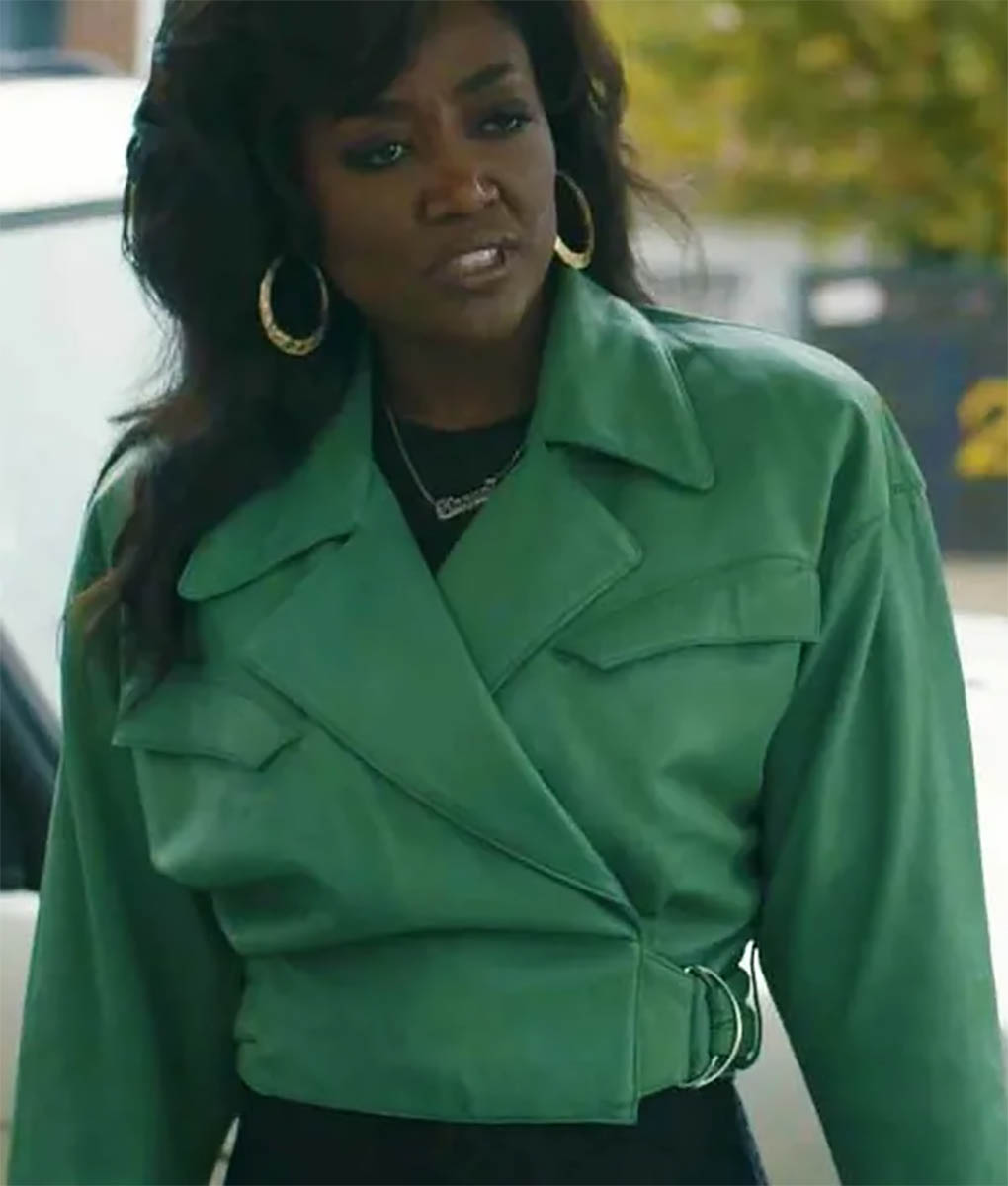 Patina Miller Power Book III Green Leather Jacket (2)