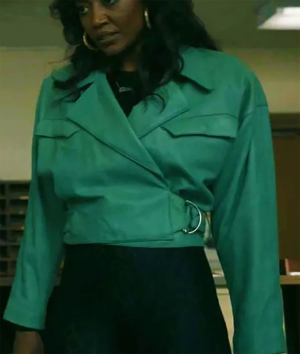 Patina Miller Power Book III Green Leather Jacket (3)