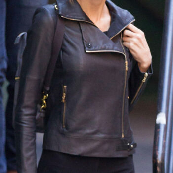 Taylor Swift Black Leather Biker Jacket-1