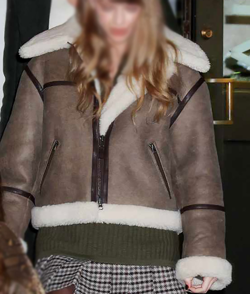 Taylor Swift Brown Aviator Jacket (1)