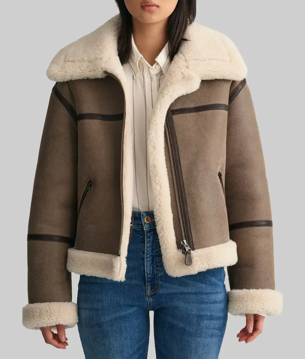 Taylor Swift Aviator Jacket - Taylor Swift Shearling Leather Jackets