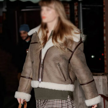 Taylor Swift Brown Aviator Leather Jacket