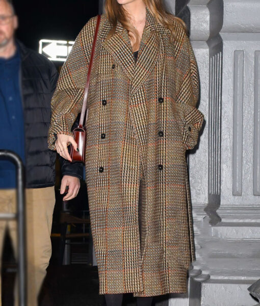 Taylor Swift Plaid Pattern Double Breasted Coat