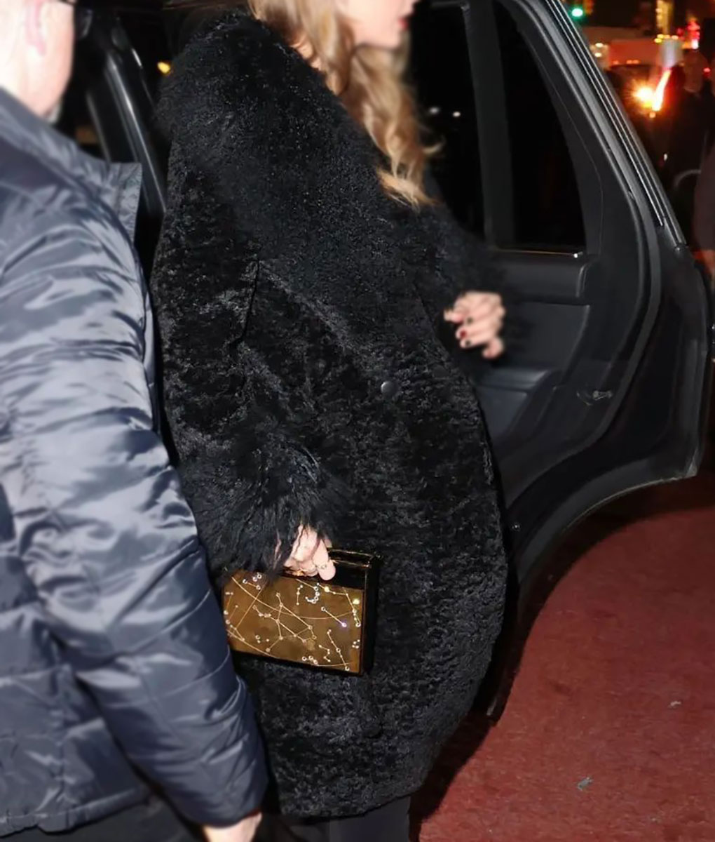 Taylor Swift Faux Fur Black Coat (3)