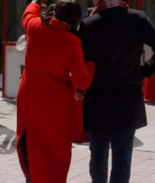 Tia Mowry Yes Chef Christmas (Alicia Gellar) Red Trench Coat