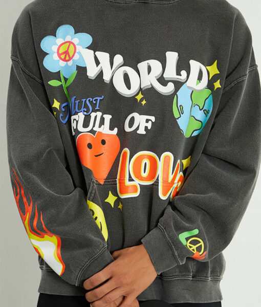 World Full Of Love Grey Pullover Hoodie-4